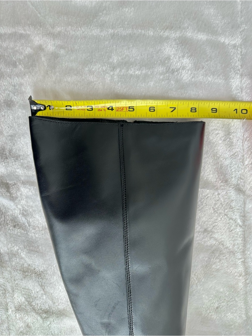 Anthropologie Tall Black Genuine Leather Ridding Boots Full Zip EU 39 Wide Calf - Picture 12 of 16